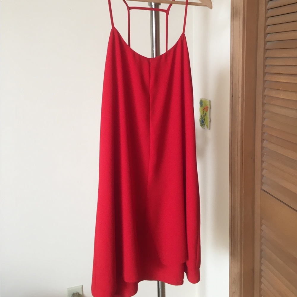 Topshop US 8 Red Spaghetti Strap Mini Dress